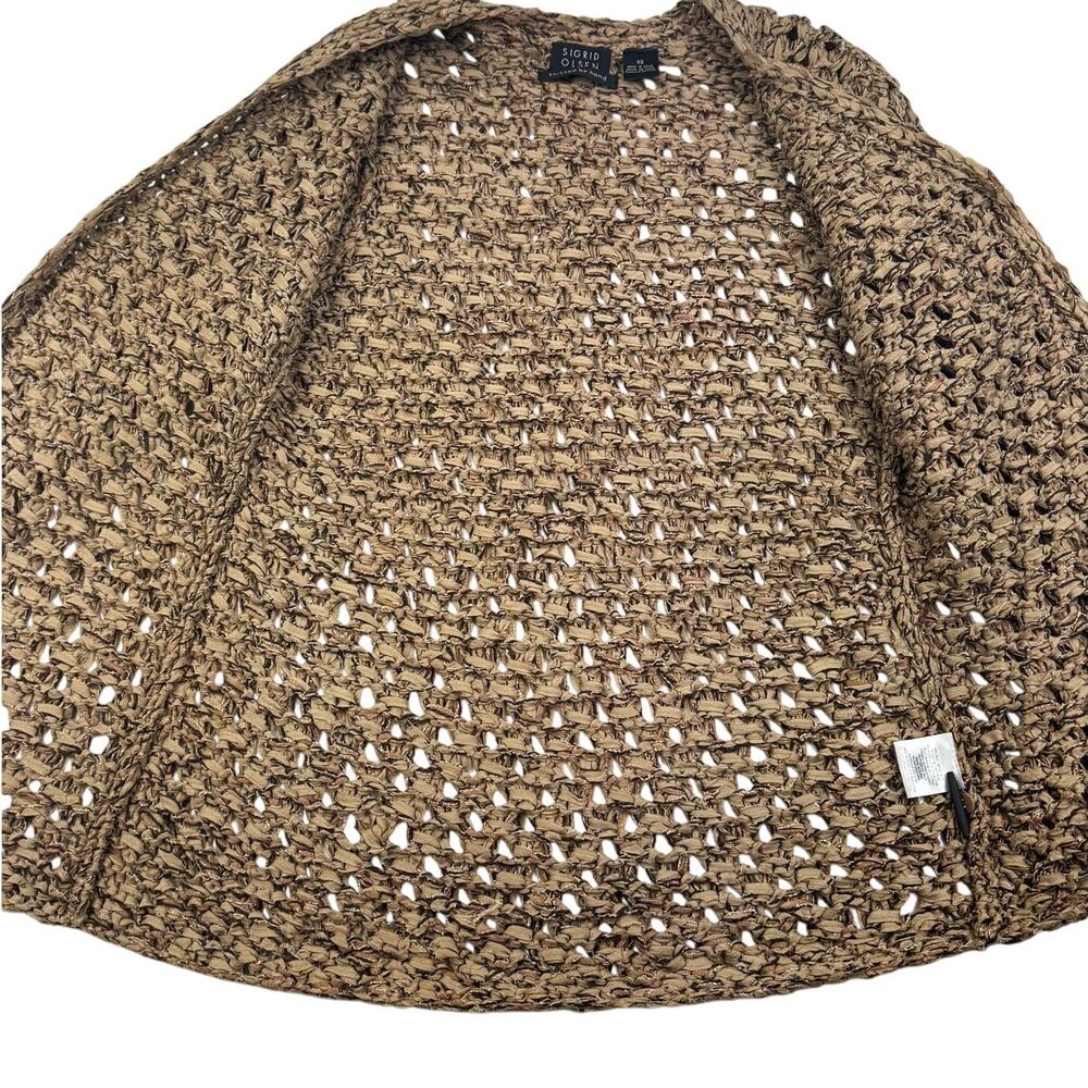 Sigrid Olsen Silk Blend Hand Knit Boho Artsy Textured Cardigan Women's Size XS - Picture 3 of 8